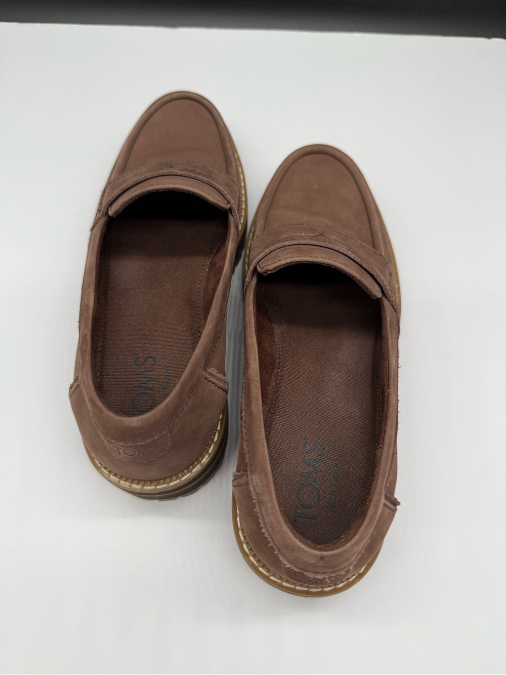 Toms Brown Nubuck Loafers with Lug Sole - Picture 3 of 9